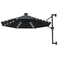 Parasol mural LED solaire anthracite 300cm - Maison Azuro