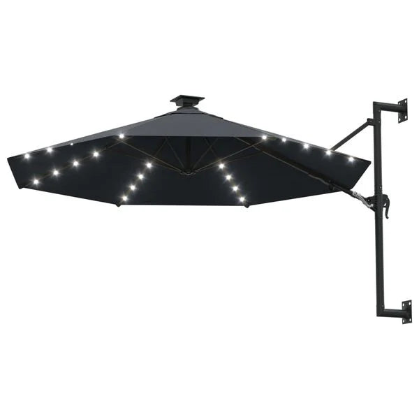 Parasol mural LED solaire anthracite 300cm - Maison Azuro