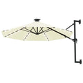 Parasol mural LED solaire blanc sable 300cm - Maison Azuro