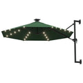 Parasol mural LED solaire vert 300cm - Maison Azuro